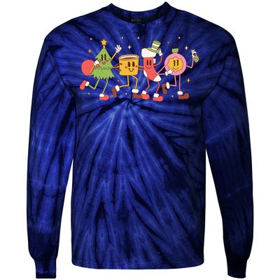 Happy Holiday Festive Christmas Cute Smile Tie-Dye Long Sleeve Shirt