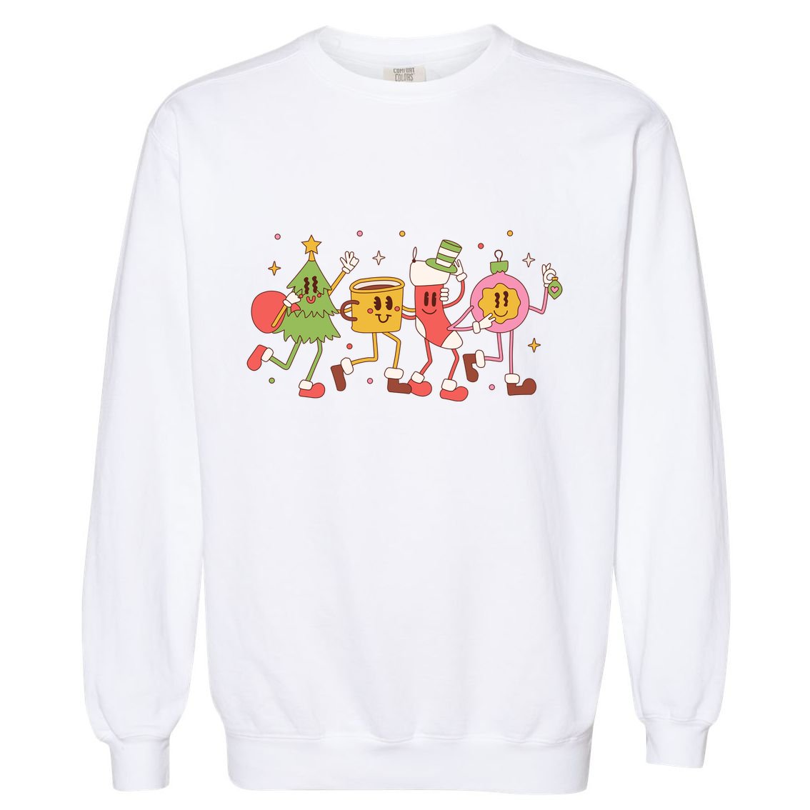 Happy Holiday Festive Christmas Cute Smile Garment-Dyed Sweatshirt