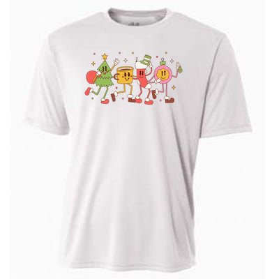 Happy Holiday Festive Christmas Cute Smile Cooling Performance Crew T-Shirt