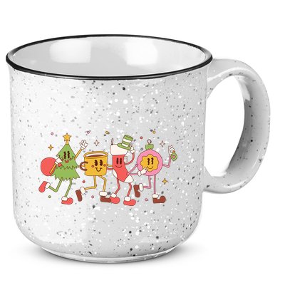 Happy Holiday Festive Christmas Cute Smile 15oz Campfire Ceramic Mug