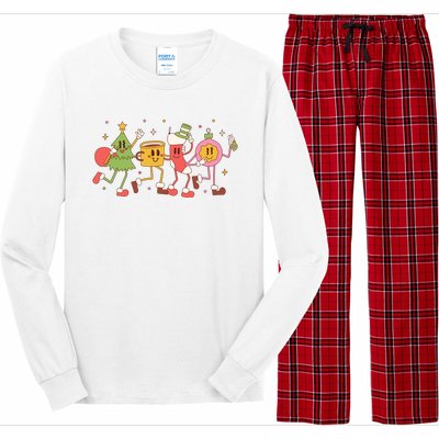 Happy Holiday Festive Christmas Cute Smile Long Sleeve Pajama Set