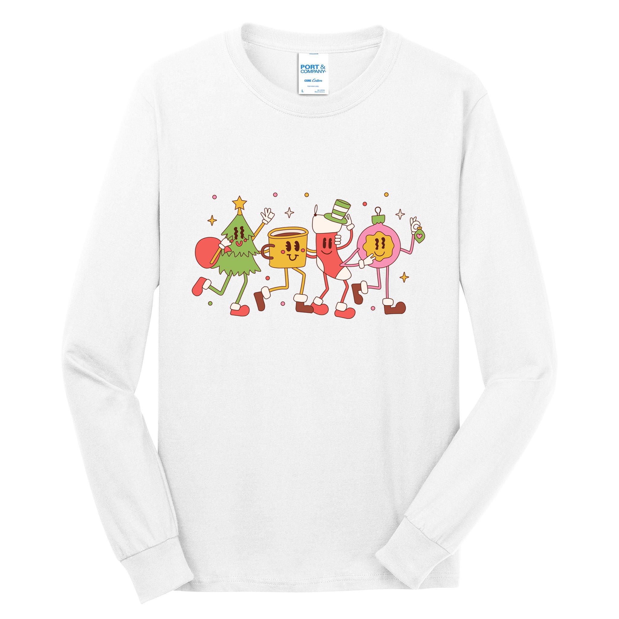 Happy Holiday Festive Christmas Cute Smile Tall Long Sleeve T-Shirt