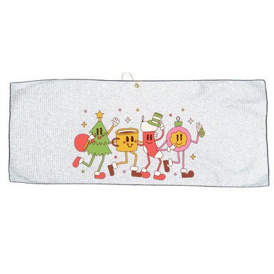 Happy Holiday Festive Christmas Cute Smile Large Microfiber Waffle Golf Towel
