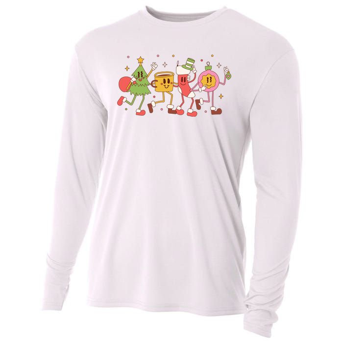 Happy Holiday Festive Christmas Cute Smile Cooling Performance Long Sleeve Crew