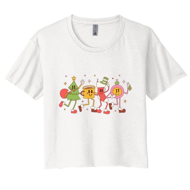 Happy Holiday Festive Christmas Cute Smile Crop Top