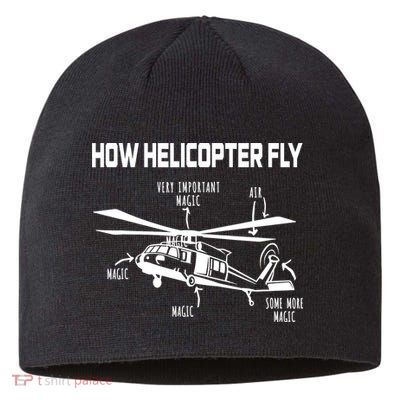 How Helicopters Fly Funny Helicopter Pilot Rotorcraft Pilot Sustainable Beanie