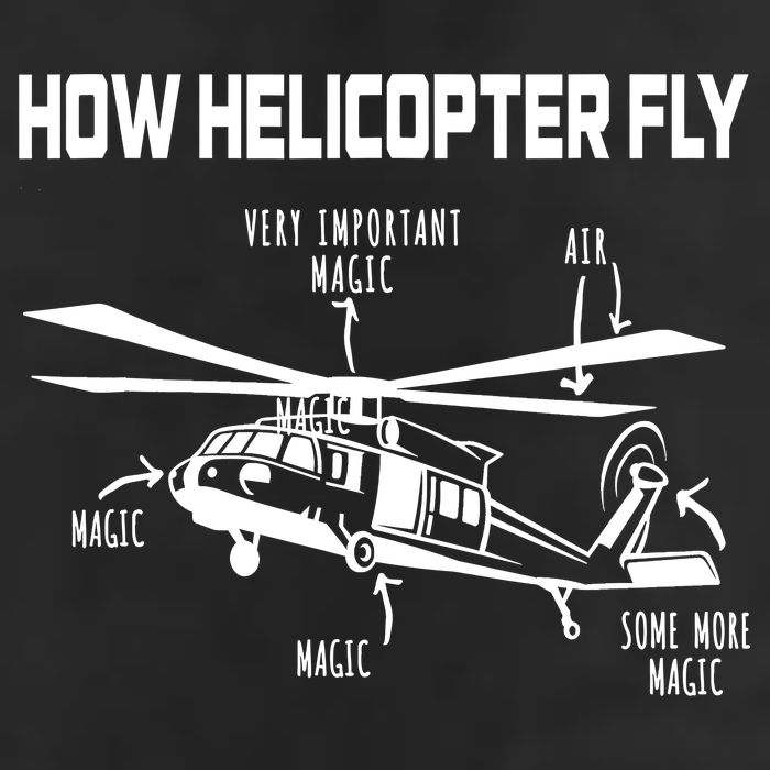 How Helicopters Fly Funny Helicopter Pilot Rotorcraft Pilot 25L Jumbo Tote