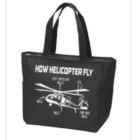 How Helicopters Fly Funny Helicopter Pilot Rotorcraft Pilot Zip Tote Bag