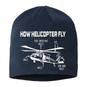 How Helicopters Fly Funny Helicopter Pilot Rotorcraft Pilot Sustainable Beanie