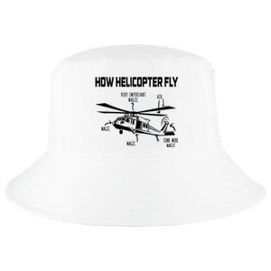 How Helicopters Fly Funny Helicopter Pilot Rotorcraft Pilot Cool Comfort Performance Bucket Hat