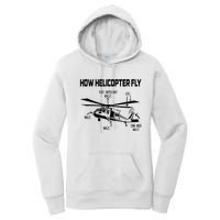 How Helicopters Fly Funny Helicopter Pilot Rotorcraft Pilot Women's Pullover Hoodie