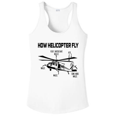 How Helicopters Fly Funny Helicopter Pilot Rotorcraft Pilot Ladies PosiCharge Competitor Racerback Tank