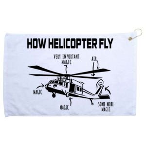 How Helicopters Fly Funny Helicopter Pilot Rotorcraft Pilot Grommeted Golf Towel