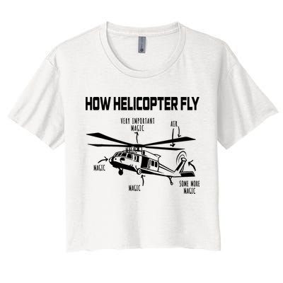 How Helicopters Fly Funny Helicopter Pilot Rotorcraft Pilot Crop Top