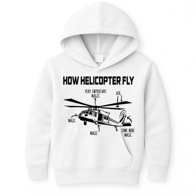 How Helicopters Fly Funny Helicopter Pilot Rotorcraft Pilot Kids Hoodie