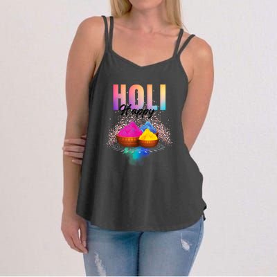 Happy Holi  Festival Of Colours On The Festival Of Love Women's Strappy Tank