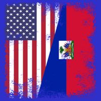 Half Haitian Flag Vintage Haiti Usa Gift Button