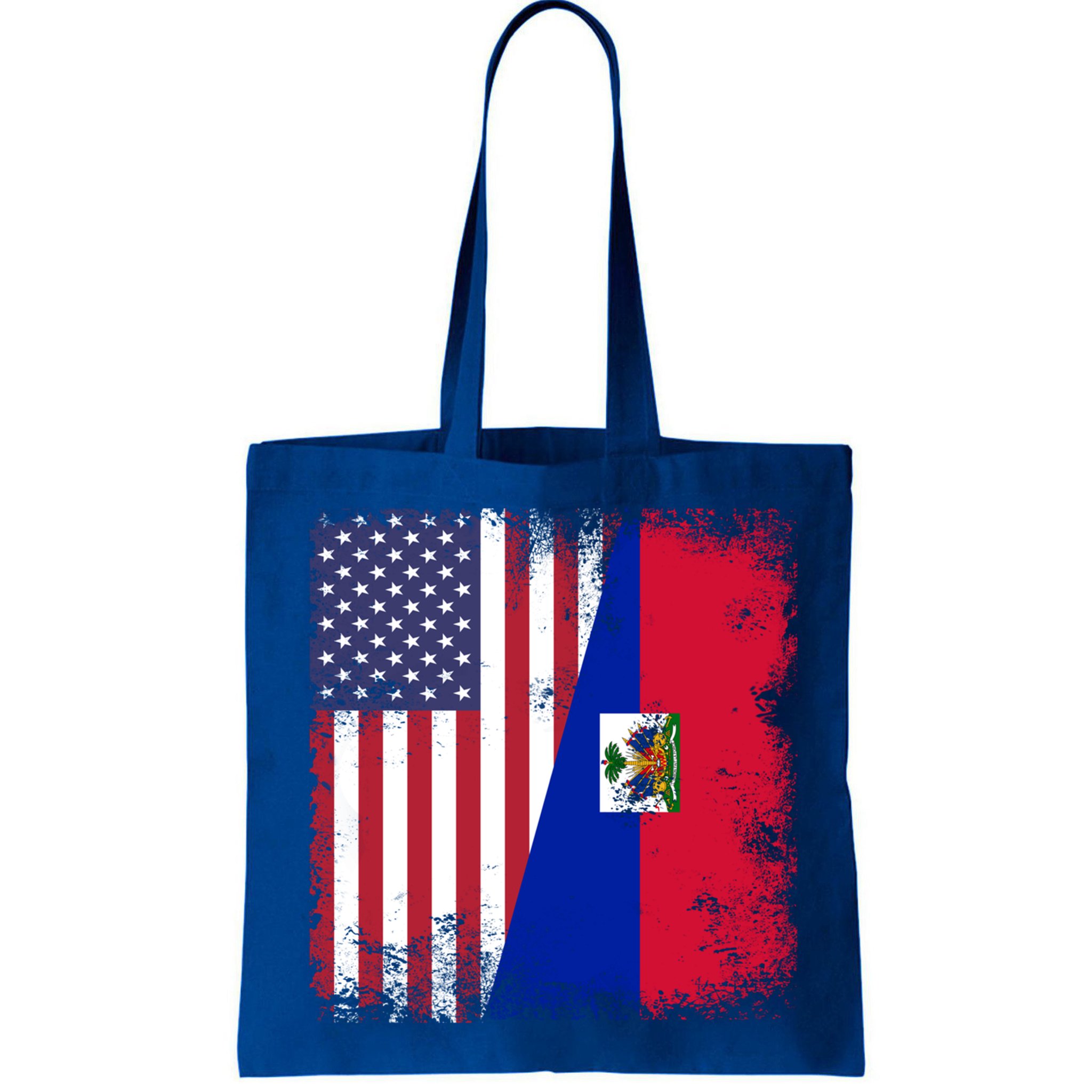 Half Haitian Flag Vintage Haiti Usa Gift Bag