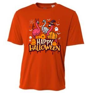 Happy Halloween Flamingo Witch Mummy Costume Gift Cooling Performance Crew T-Shirt