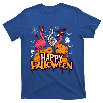 Happy Halloween Flamingo Witch Mummy Costume Gift T-Shirt