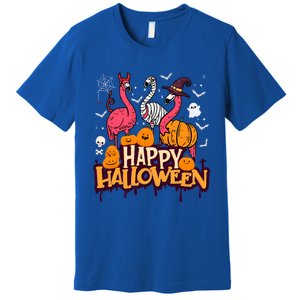 Happy Halloween Flamingo Witch Mummy Costume Gift Premium T-Shirt