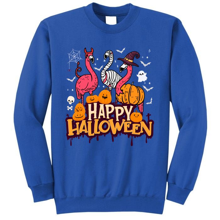 Happy Halloween Flamingo Witch Mummy Costume Gift Tall Sweatshirt