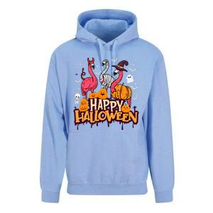 Happy Halloween Flamingo Witch Mummy Costume Gift Unisex Surf Hoodie