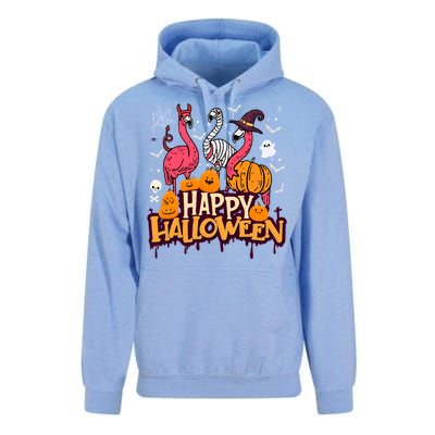 Happy Halloween Flamingo Witch Mummy Costume Gift Unisex Surf Hoodie