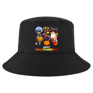 Happy Hallothanksmas Funny Halloween Thanksgiving Christmas Cool Comfort Performance Bucket Hat