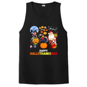 Happy Hallothanksmas Funny Halloween Thanksgiving Christmas PosiCharge Competitor Tank