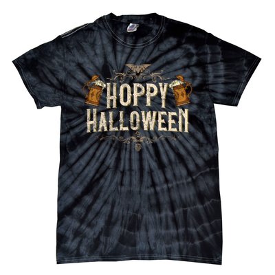 Hoppy Halloween Funny Vintages Halloween Beer Drinking Tie-Dye T-Shirt