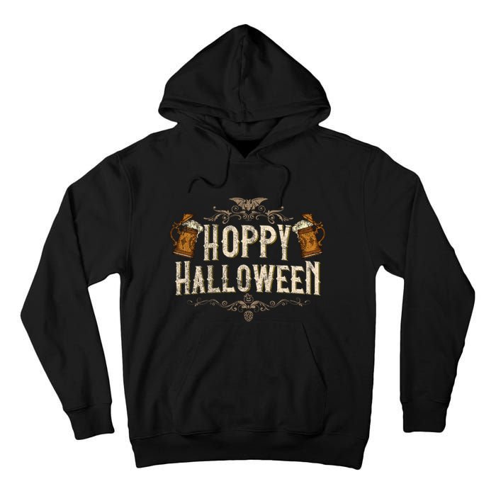 Hoppy Halloween Funny Vintages Halloween Beer Drinking Tall Hoodie