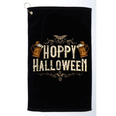 Hoppy Halloween Funny Vintages Halloween Beer Drinking Platinum Collection Golf Towel