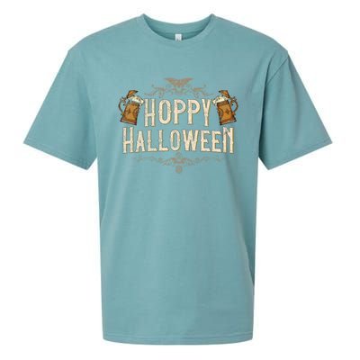 Hoppy Halloween Funny Vintages Halloween Beer Drinking Sueded Cloud Jersey T-Shirt