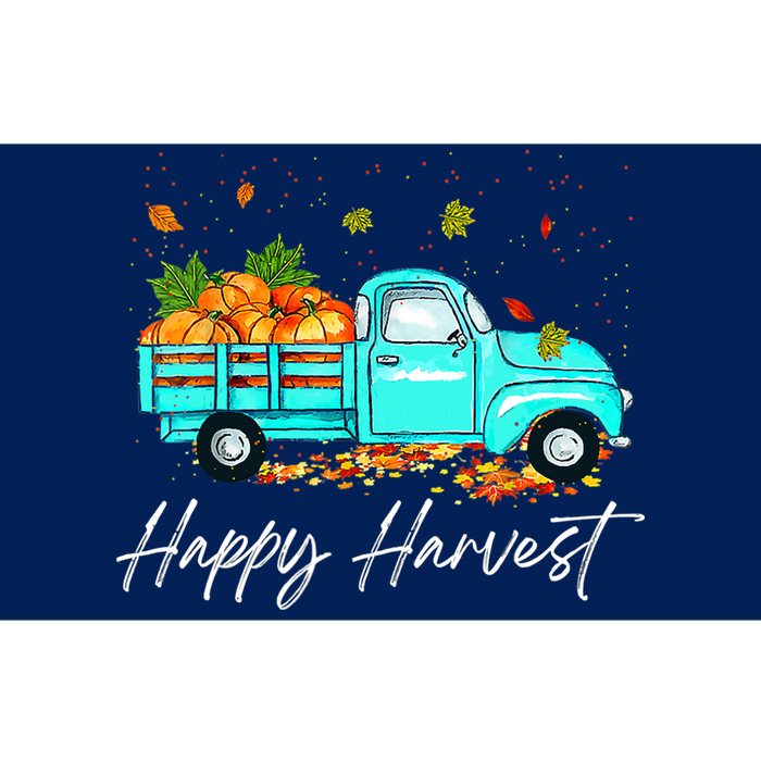 Happy Harvest Fall Season Pumpkin Truck Thanksgiving Vintage Bumper Sticker