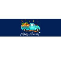 Happy Harvest Fall Season Pumpkin Truck Thanksgiving Vintage Bumper Sticker