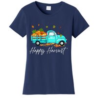 Happy Harvest Fall Season Pumpkin Truck Thanksgiving Vintage Women's T-Shirt