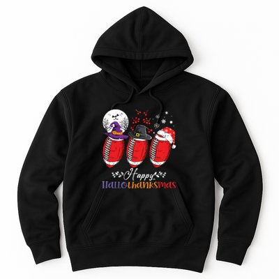 Happy Hallothanksmas Football Halloween Thanksgiving Xmas Hoodie