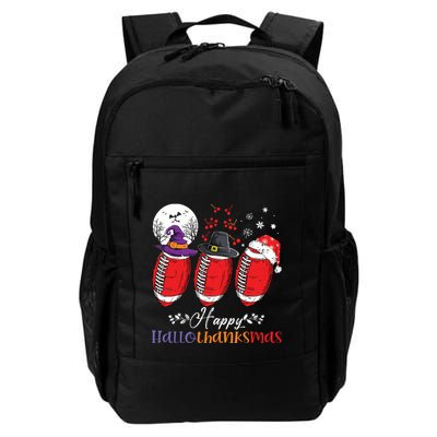 Happy Hallothanksmas Football Halloween Thanksgiving Xmas Backpack