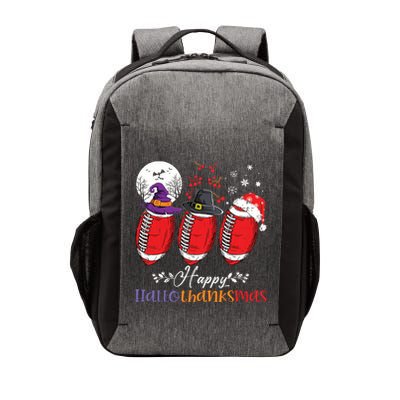 Happy Hallothanksmas Football Halloween Thanksgiving Xmas Vector Backpack