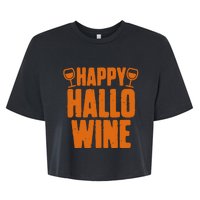 Happy Hallowine Funny Halloween Wine Bella+Canvas Jersey Crop Tee