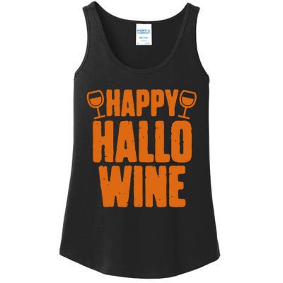 Happy Hallowine Funny Halloween Wine Ladies Essential Tank