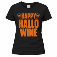 Happy Hallowine Funny Halloween Wine Women's T-Shirt