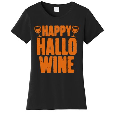 Happy Hallowine Funny Halloween Wine Women's T-Shirt