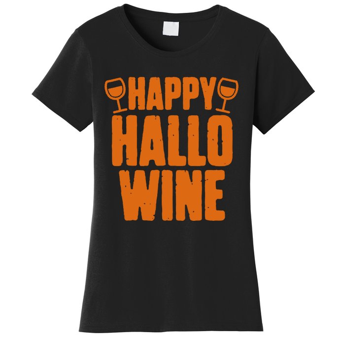 Happy Hallowine Funny Halloween Wine Women's T-Shirt