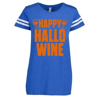 Happy Hallowine Funny Halloween Wine Enza Ladies Jersey Football T-Shirt