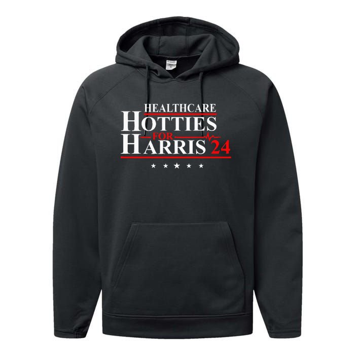 Healthcare Hotties For Harris 24 Performance Fleece Hoodie