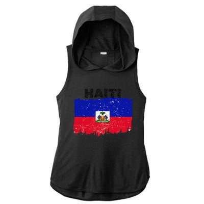 Haiti Haitian Flag Day Haitian Pride Ladies PosiCharge Tri-Blend Wicking Draft Hoodie Tank