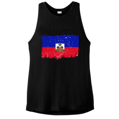 Haiti Haitian Flag Day Haitian Pride Ladies PosiCharge Tri-Blend Wicking Tank