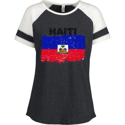 Haiti Haitian Flag Day Haitian Pride Enza Ladies Jersey Colorblock Tee